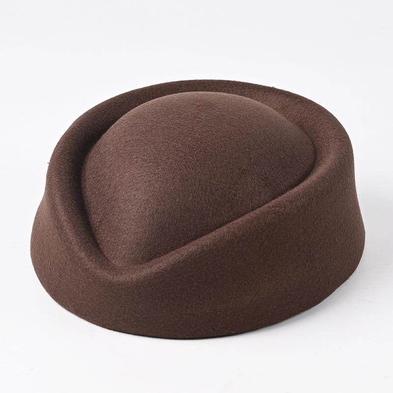 

Шерстяной берет, шляпа стюардессы, цилиндр, женская шляпа для выступлений, шляпа для этикета в отеле, модная лента, шляпа для сценических выступлений average size