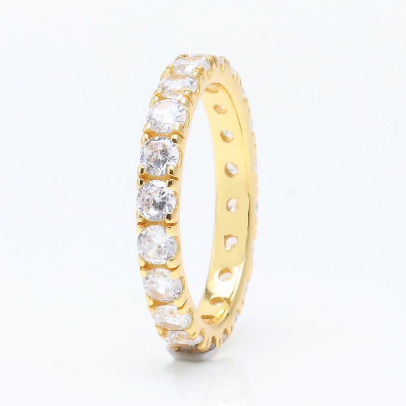 Women s European & American Light Luxury Gold-Plated Zircon Gem Ring 60 золотой