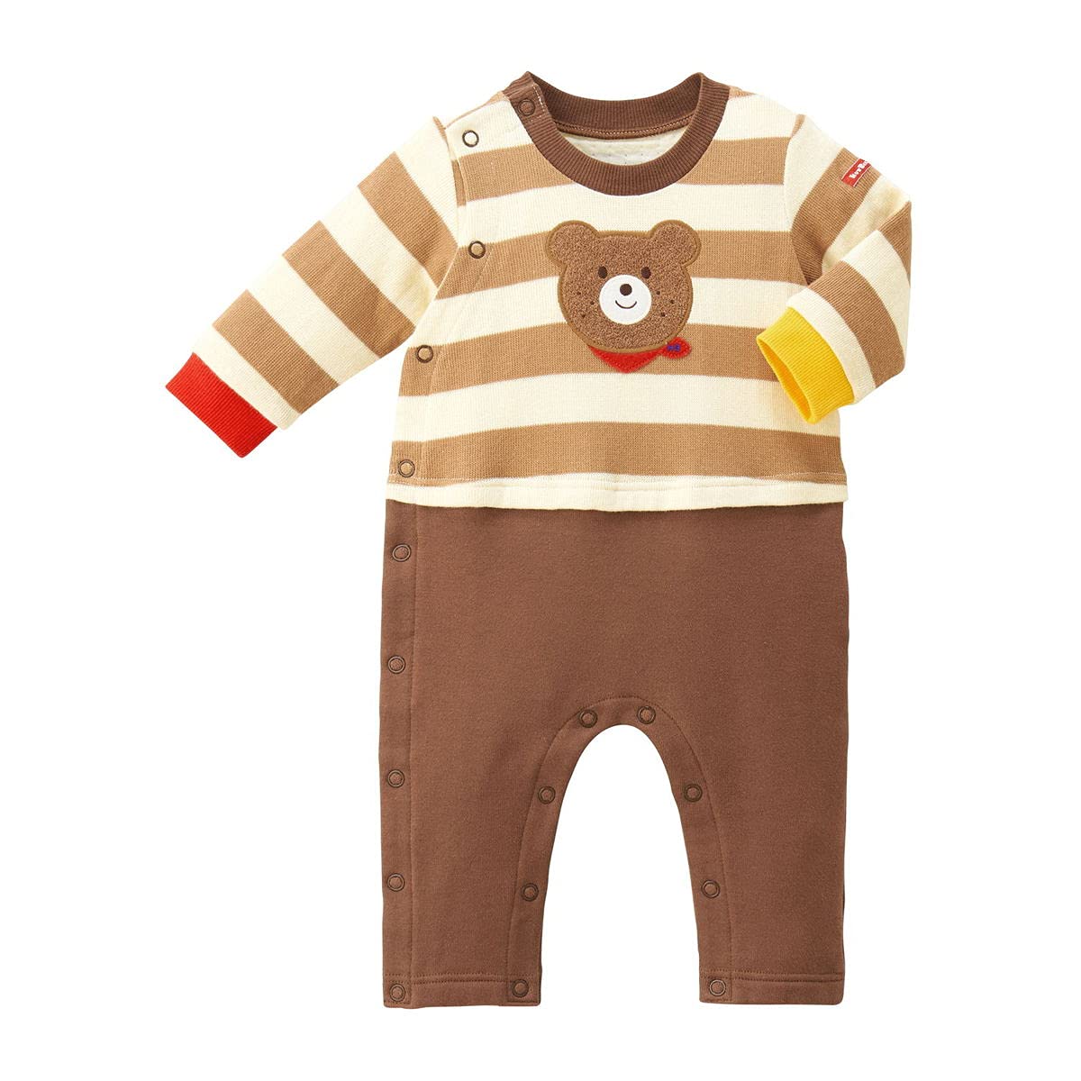 

HOT Romper Coverall Boys Girls Kids Clothing Beige 70cm [MIKIHOUSE BISCUITS] Children s 73-1204-823 бежевий