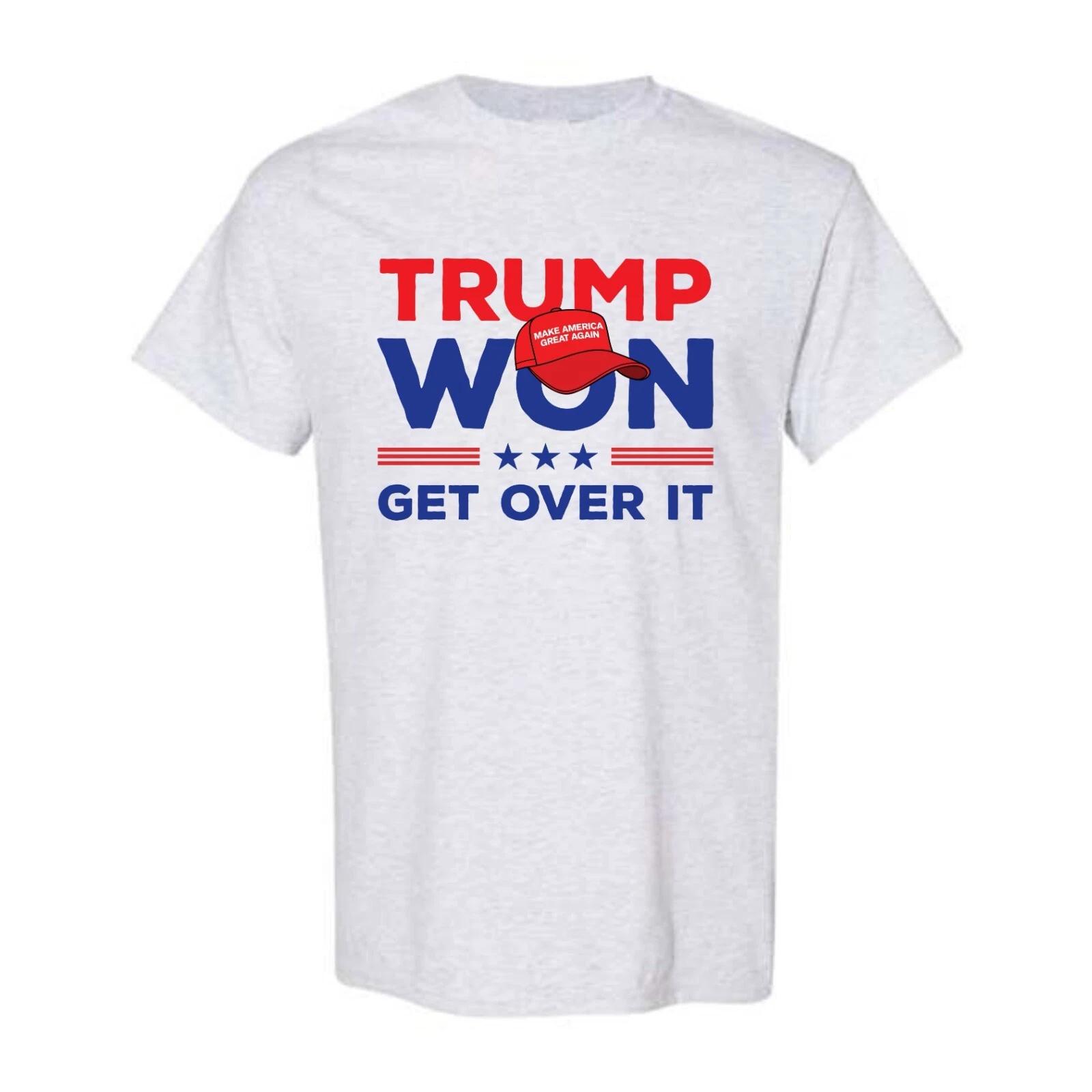 President Donald Trump 47 T-Shirt GET OVER IT MAGA USA NEW Fist Pump TRUMP 2024 XXXXL