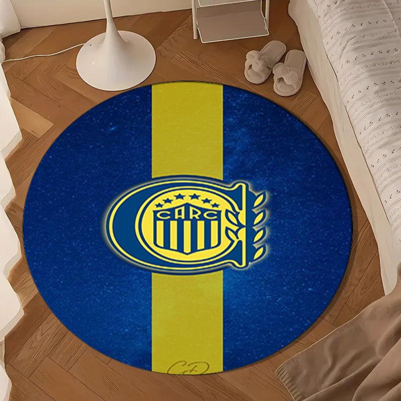 Rosario Central Crest Round mat, Anti-slip Circle Carpet Chair rug For livingroom,Bedroom, doormat home decor Gift Christmas Gifts