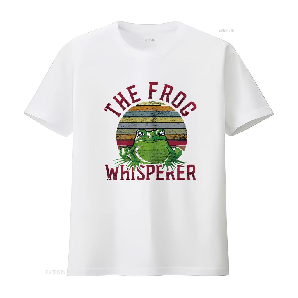The Frog Whisperer T Shirt Vintage Washed Comfortable Homme Top For Everyday Wear Slightly Graphic Stretched Versatile Fashion