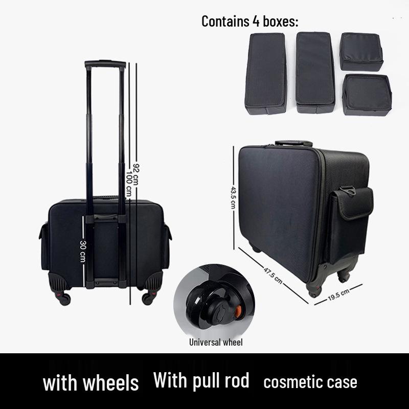 Valigia Trolley Grande Capacità Portatile per Truccatori Professionisti, per Strumenti di Bellezza e Unghie