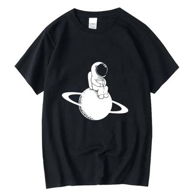 Mens Tshirt 100 Cotton Short Sleeve Space Moon Print Men T Shirt Casual Summer Loose Men Tshirt Cool Tshirt Male Tees Tops