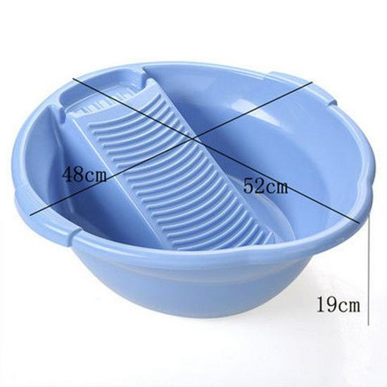 Thickened Plastic Washbasin with Washboard for Laundry and Baby Clothes