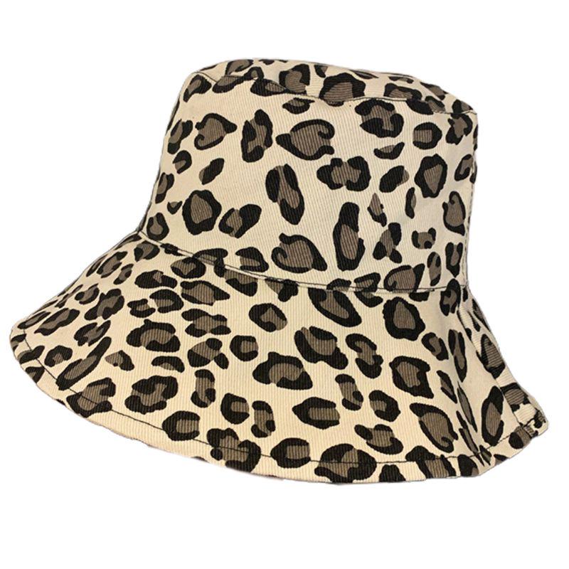 Summer Cotton Bucket Hat Leopard Print 