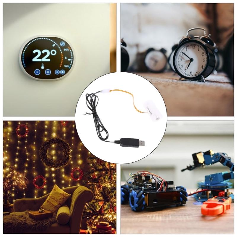 100/200cm LR20 D Battery Replacement Adapter Cord USB Powered 3V Dummy Battery Cable Line for Electronic Devices