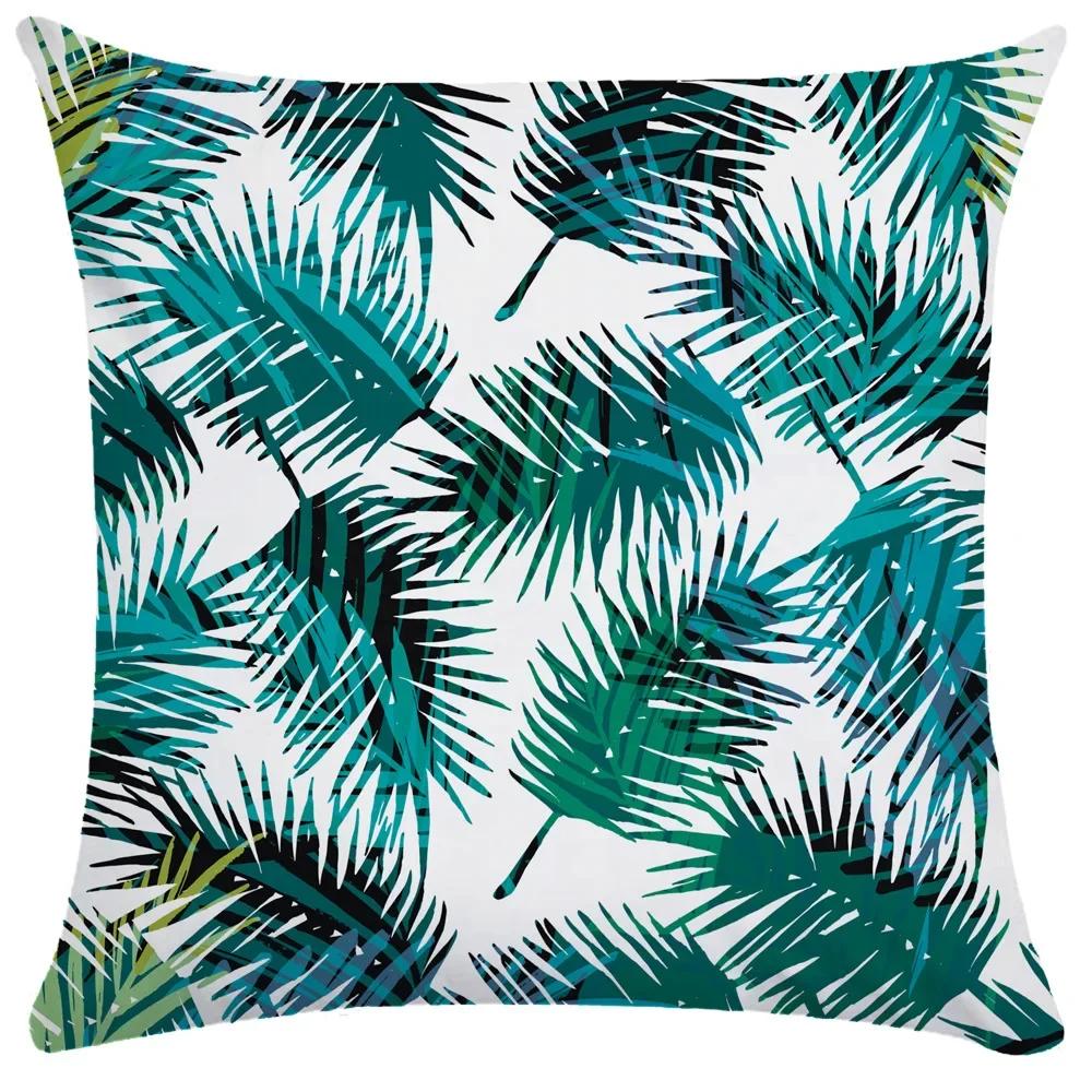 Plant Leaf Pillowcase Soft Short Plush Cushion Cover Tropical Rainforest Pillow Case Cushion Cover Throw Pillowcase 50X50 Pillow