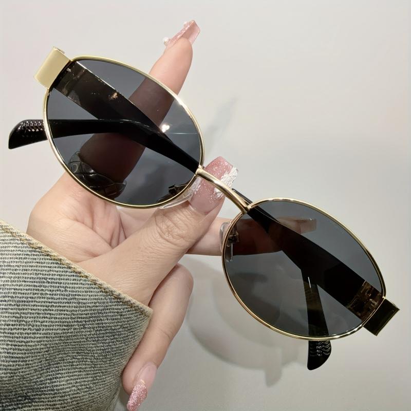 Unique Style Travel Party Thin Metal Frame Trendy Fashion Item Accessories Fashionable Gold-Framed Glasses