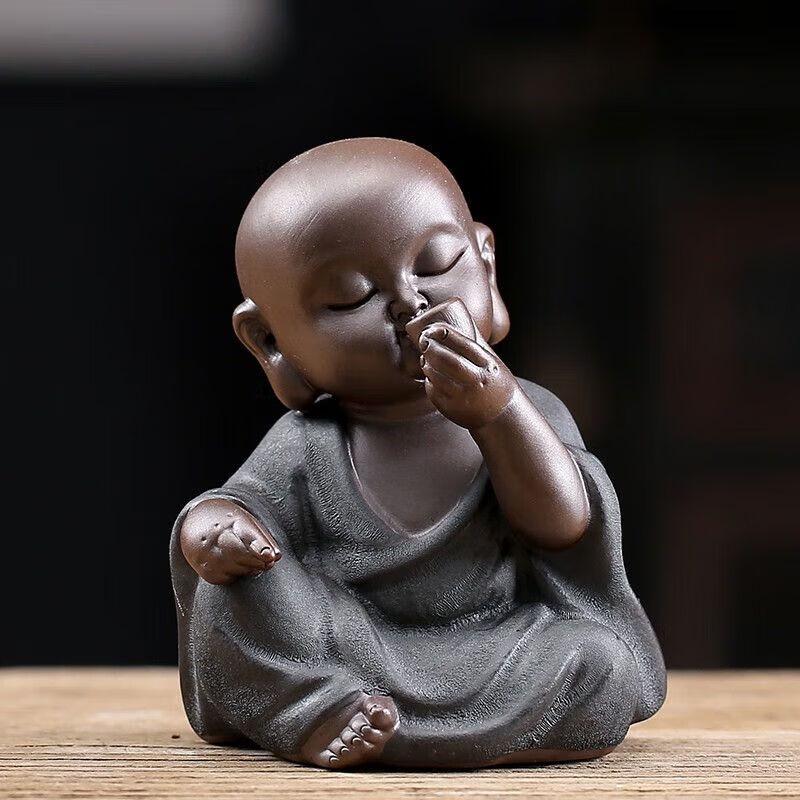 

Zisha Tea Pet Little Monk Ornament One Size