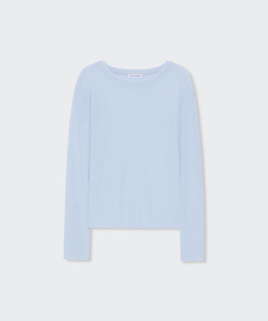 MUSINSA STANDARD WOMAN Women'S Linen-Like Long-Sleeve Knit T-Shirt [Sky Blue]
