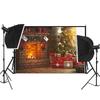 Christmas Photography Backdrop Vinyl Winter Snow Tree Fireplace Photo Background for Holiday Party Studio Kids Portrait Decoration