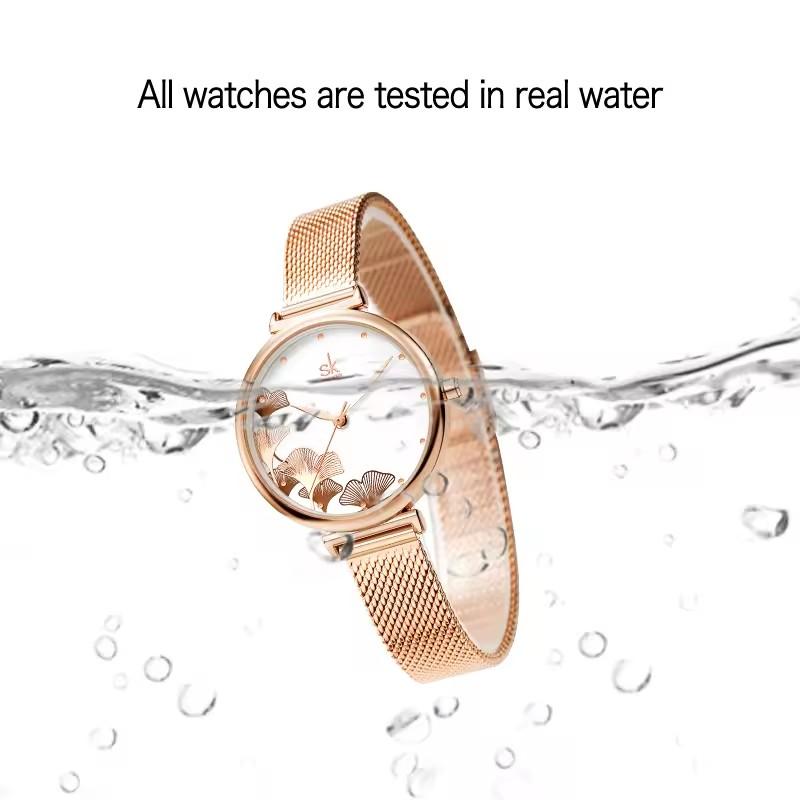Shengke K0139 K0139L Fashion Band Luxury Business Dress Ladies Watch Waterproof Flower Wristwatch for Women Girls Gift