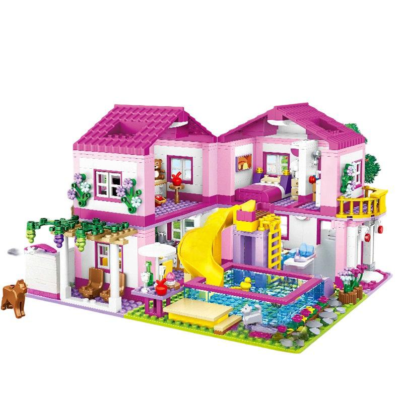 Meisjes Assemblage Spel Bouwsteen Set Prinsessen Winkel Tuin Studeerkamer Speelruimte Schaalmodel Cadeau Speelgoed Tuin Compatibel met