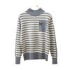 2025 Women’s Korean Style Striped Half High Neck Knitted Pullover Sweater