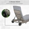 Lettino da sole in polyrattan Lettino da giardino con cuscino Lettino in rattan regolabile a 5 livelli Arredamento da giardino Lettino forma a S Grigio metallico 207 x 70 x 70 cm