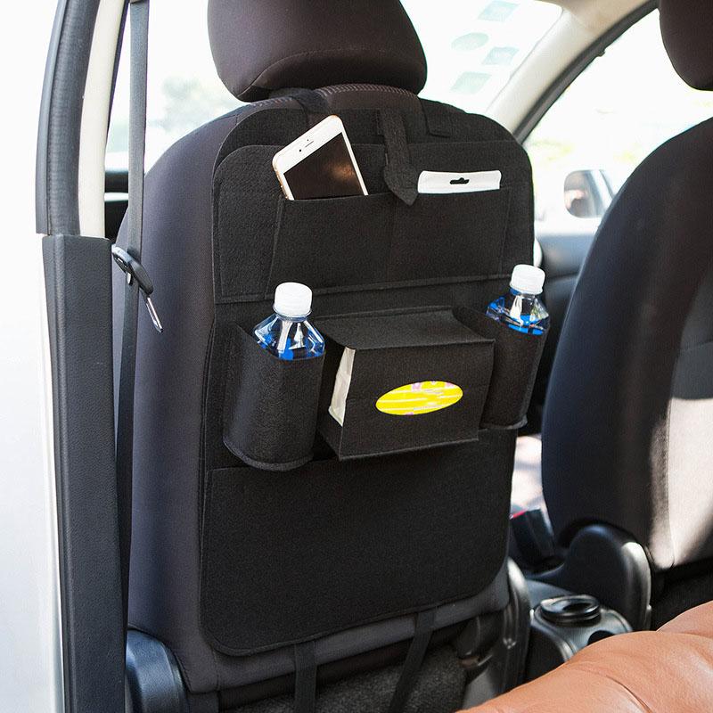 Felt Car Back Seat Organizer with 7 Pockets, Car Back Seat Kick Protector, Multi-Function Car Storage Bag, Home Felt Storage Bag