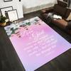 Floral and Inspirational Biblical Verse Rug Non-slip rug suitable for living room and bedroom sofas.