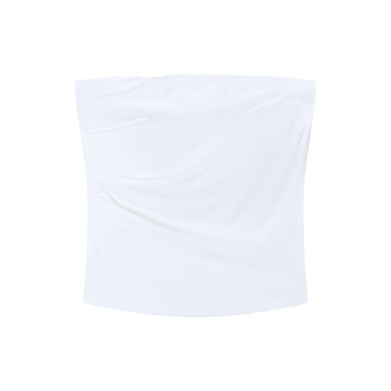 Kumikumi Pure Desire Style Sexy Temperament Pleat Tube Top Vest Women clothes Summer Slimming All-Match Belt Chest Pad Top