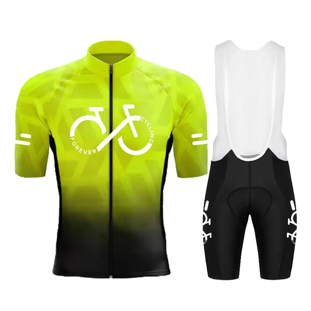 

Cycling Jersey Set 2025 Summer Ropa Ciclismo Men s Short Sleeve Bicycle Cycling Clothing Gradient Color Breathable MTB Bike Wear 4XL