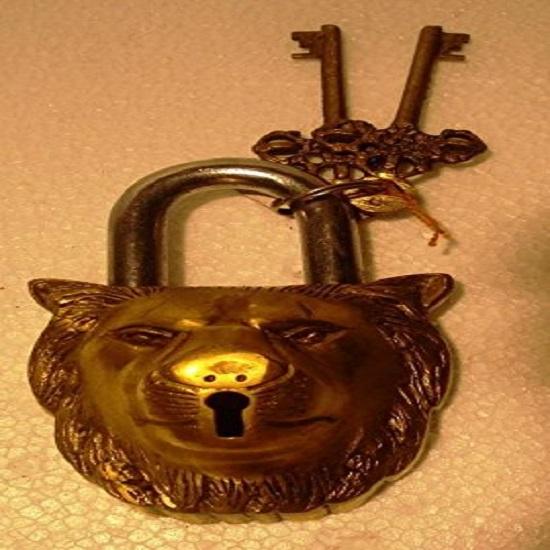 Home & Garden Finish Löwenschloss mit Schlüssel (Gold, Standard)