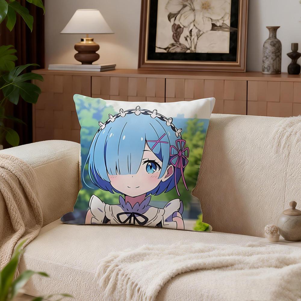 Fantasy ReZERO Cushion Cover Cushion Cover Set 4Pcs 50x50 45x45 40x40 Pillowcase Decorative Sofa Home Decor