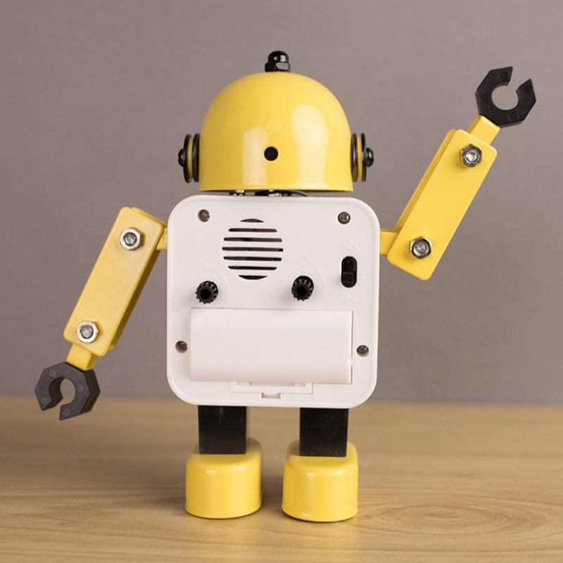 Creative Robot Decorative Clock Korean Cartoon Boy Alarm Clock Quartz Silent Decorative Watch Bedroom Decoration Ornaments