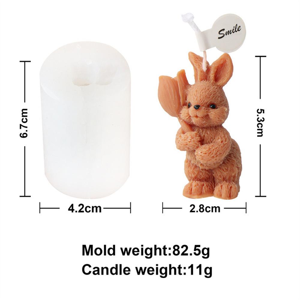 3D Multi-style Cute Rabbit Silicone Candle Mold DIY Easter Animal Aromatherapy Plaster Soap Resin Mould  Crafts Casting Tool