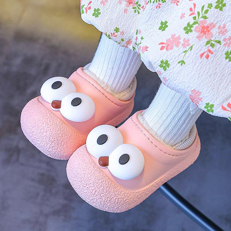 Floor Shoes for Babies and Children, Cute Cotton Slippers, Non-slip, Autumn and Winter Models for Girls, Indoor Home Slippers for Boys