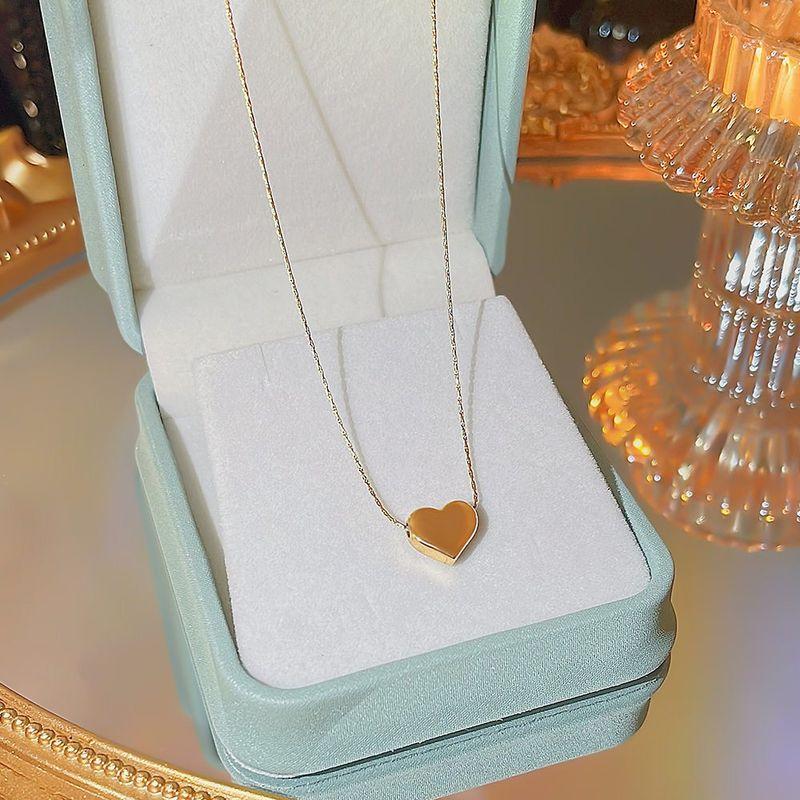 Fashion Ins Gold Heart Stainless Steel Necklace Does Not Fade Accessible Luxury Special-Interest Design Fancy Elegant Sweater Chain