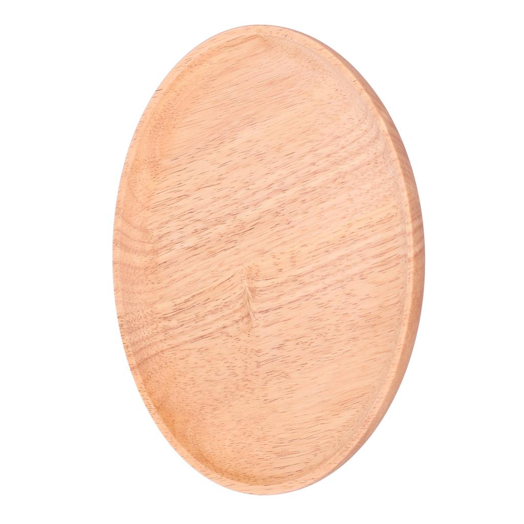 Rubber Wood Dinner Plate Round Tea Serving Tray Fruit Snack Tray Food Storage Plate24cm