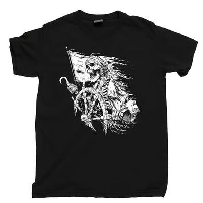 Piraten Matrose T-Shirt Blackbeard Schiff Jolly Roger Totenkopf Knochen Scallywag T-Shirt