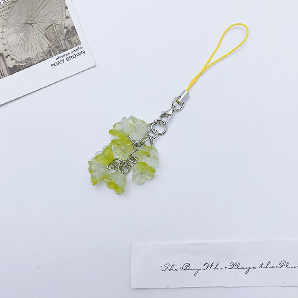 Handmade Phone Lanyard Fashionable Keychain Lilys of the Valley Flower Phone Chain Flower Phone Charm for Everyday Use