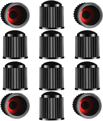 Air Valve Cap, Car Tire Valve Cap, Universal Type, Long Lasting, Black, Pack of 12