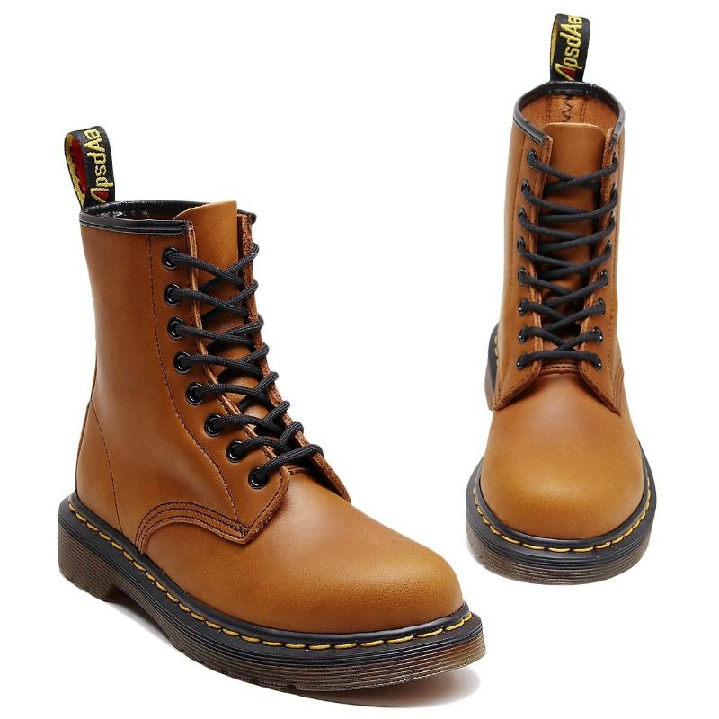 High-top locomotive boots women's classic retro short boots men's and women's leather boots round head trend