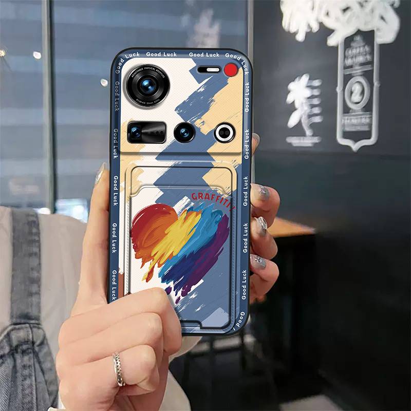 Weiche Hülle Silikon Handyhülle Für ZTE Nubia Z70 Ultra Staubschutz Schutz Stoßfest Kartenfach Kartensteckplatz Vollständige Umhüllung