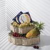 Hand-Woven Paper Rope Storage Basket Imitation Rattan Household Storage Basket Living Room Snack Tray Desktop Storage Basket