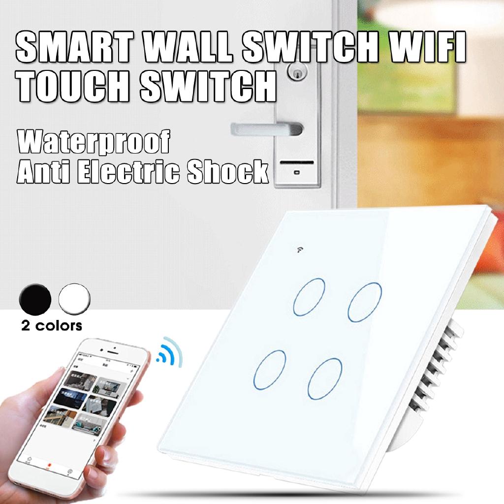 

90-250 (V) Wall Switch Wifi Smart Touch Switch Zero Line APP Control Alexa Google IFTTT Tempered Glass Board белый