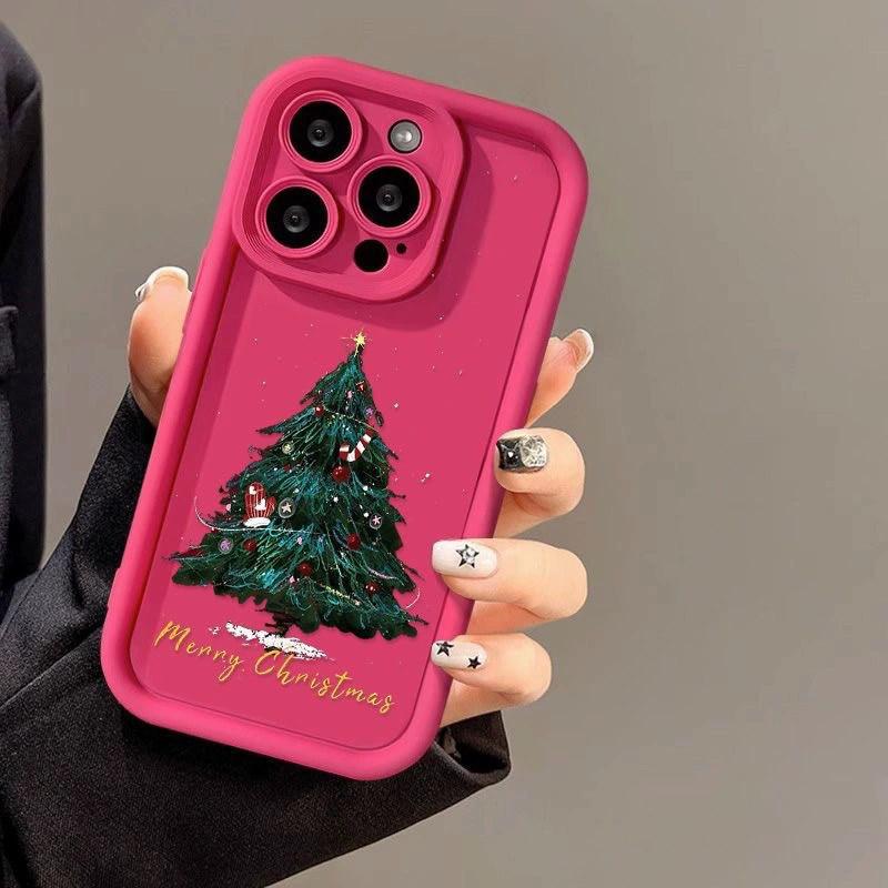 Christmas Tree Soft Case For iPhone 17 Funda iPhone 13 12 14 15 16 Pro Max 11 XR XS X 7 8 Plus SE 2020 Shockproof Silicone Cover