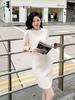 Ice Silk Knit Short-Sleeve T-Shirt & Skirt Set - Women's Fashion Casual Two-Piece.