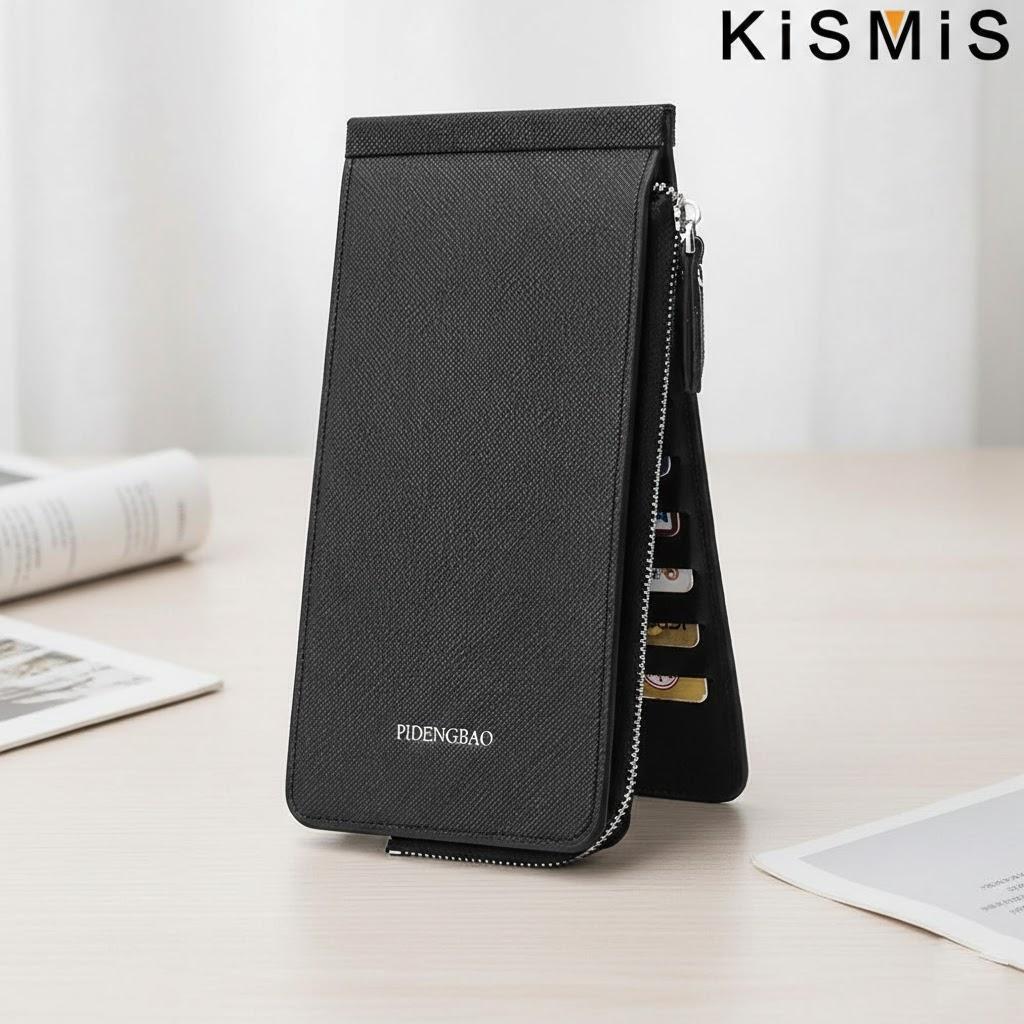 

Vintage Leather Credit Card Holder Wallet ID Organizer Case for Men Women RFID Blocking Business Travel Money Card Pack чорний
