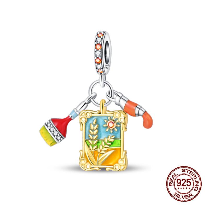 Autumn New Copper Brown Maple Leaf Pumpkin Bee Charms Bead Fit 3Mmoriginal Bracelets Diy Jewelry Warm Gift