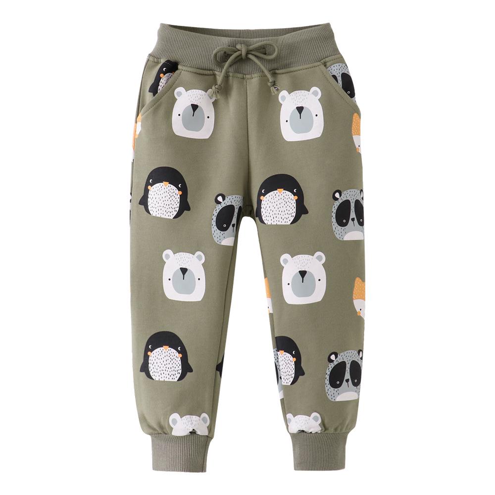 Autumn/Winter Printed Cotton Terry Sweatpants for Boys - Small to Medium Sizes 130cm