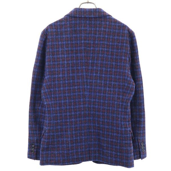 unused HIGH STREET Check Pattern tailored jacket S Bluish Men's Used