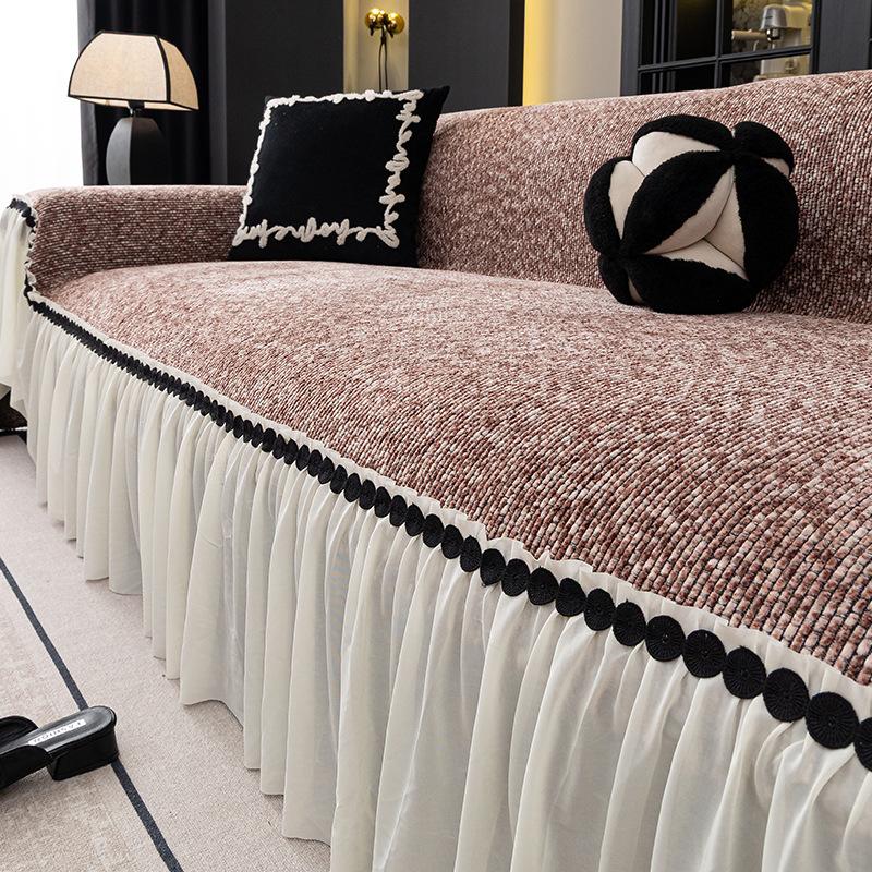 French skirt sofa cover 2025 new four-season universal high-end seat cushion, an all-inclusive anti-cat scratch blanket