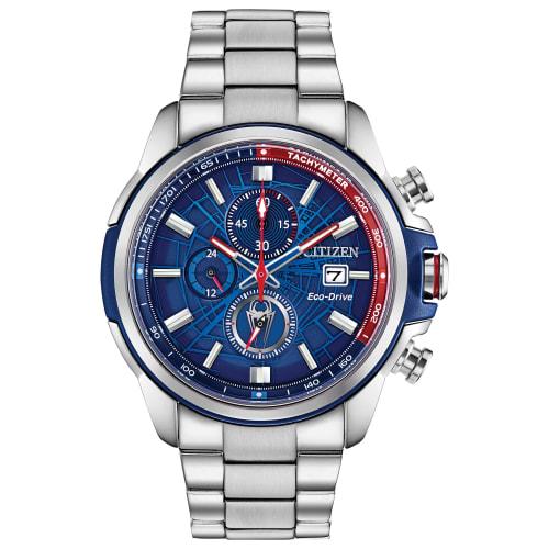 

Citizen Eco-Drive Marvel Quartz Watch, Stainless Steel, Spider-Man, (Model: CA0429-53W), One Size, Silver Tone