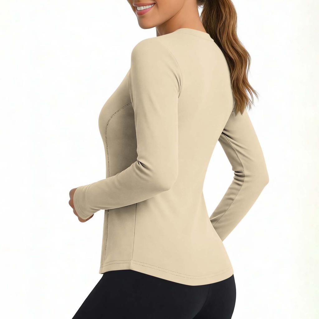 Women Long Sleeve Athletic Top Lightweight Wicking Quick Dry Stretch Fitness Shirt for Running Yoga Training Workout