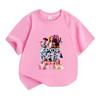 Kids Boys Girls 100% Cotton Crew Neck Short Sleeve T-Shirt, Kpop Demon Hunters Print Casual Soft Breathable Tee for Summer Daily Wear School Activity