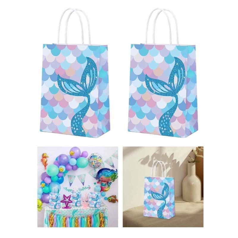 12PCS Gift Bags Party Bags, Paper Bag Set with Handles Girls' Birthday Gift Bags