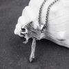 Nordic Viking Axe Skull Necklace 350